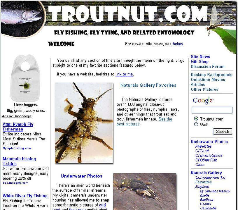 The familiar face of Troutnut.com through most of the first two years of its existence.