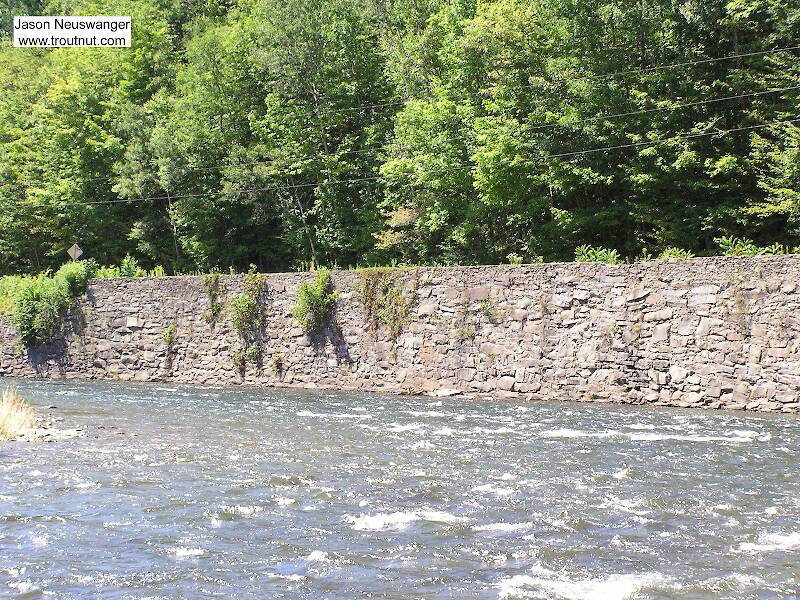 A beautiful deep current tongue runs along a manmade wall on a famous Catskill river.

From the Beaverkill River in New York