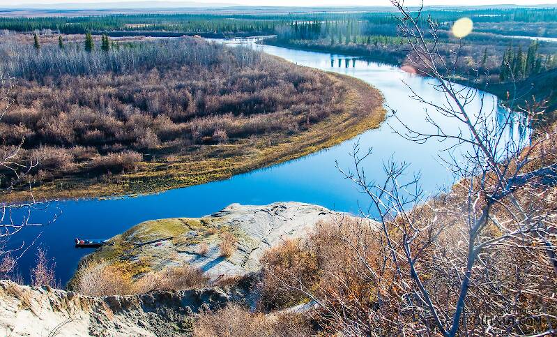 Looking down at the new permafrost slump

From the Selawik River in Alaska