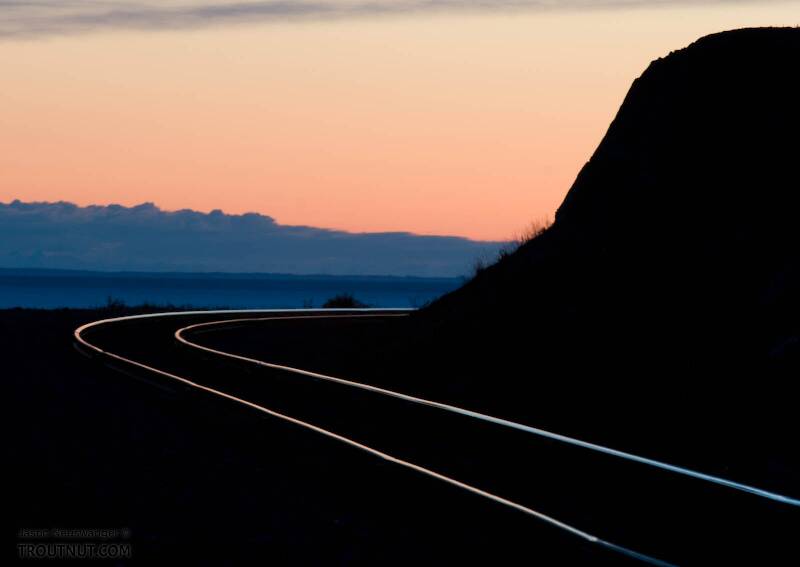 Sunset over the Alaska Railroad tracks along the Turnagain Arm of Cook Inlet, photographed on my drive back home to Fairbanks from the Kenai Peninsula.

From Turnagain Arm of Cook Inlet in Alaska