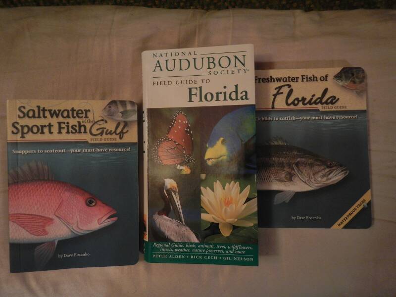 The two little books on the ends are waterproof & pocket-sized for fishing trips