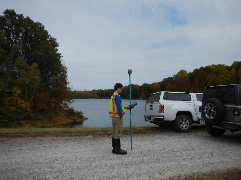 Mike Osier, our main GPS guy, standing on the dam that will be removed or repaired