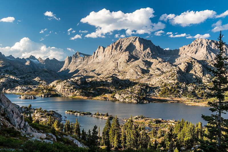 Looking across Island Lake toward the Titcomb Basin—one of the popular crown jewels of the Wind River Mountains

From Island Lake in Wyoming
