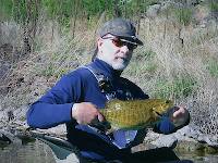 Smallmouth on a wooly bugger caught from a kayak on Fool Hollow Lake.