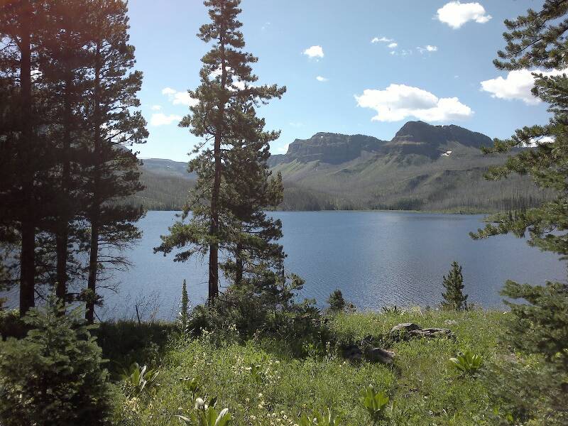 Trappers Lake in the Flat Tops Wilderness, just about 1 mile from camp