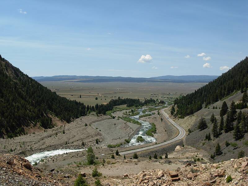 The view of the Madison River from above the Quake Lake visitor center.